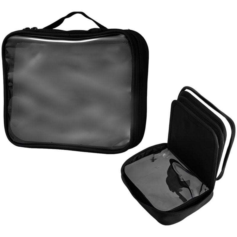 Black Enamel Pin Display Bag with Felt Pages - Portable Brooch Organizer with Zipper