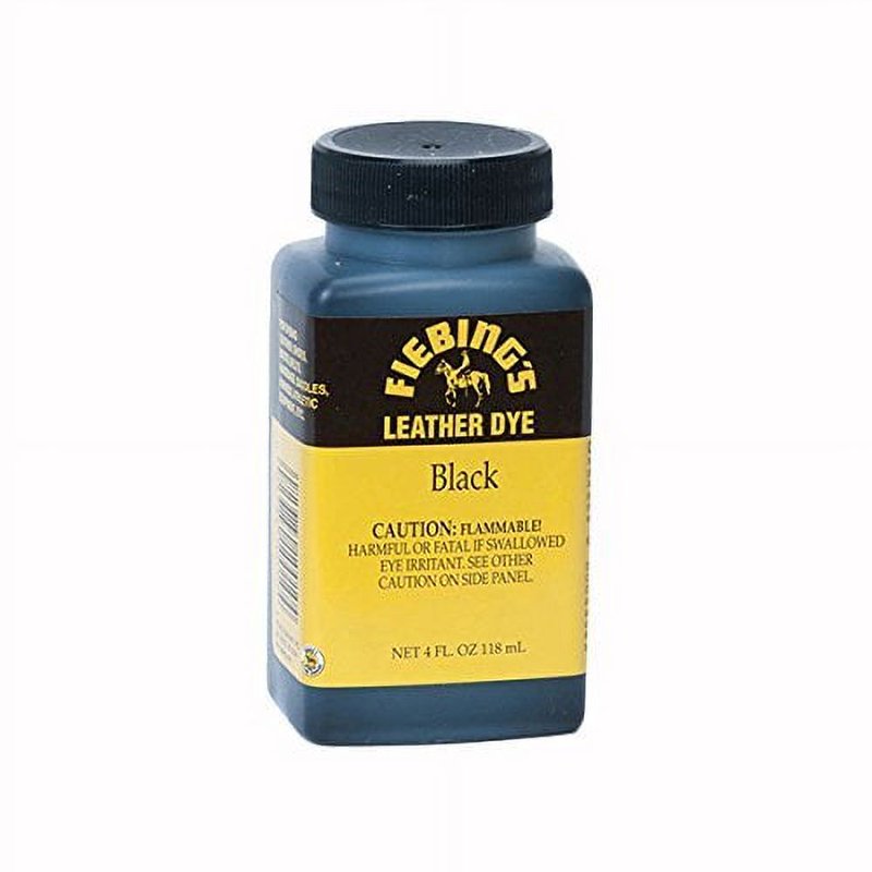 Black Leather Dye 4 Oz with Wool Dauber for Vegetable Tanned Leather