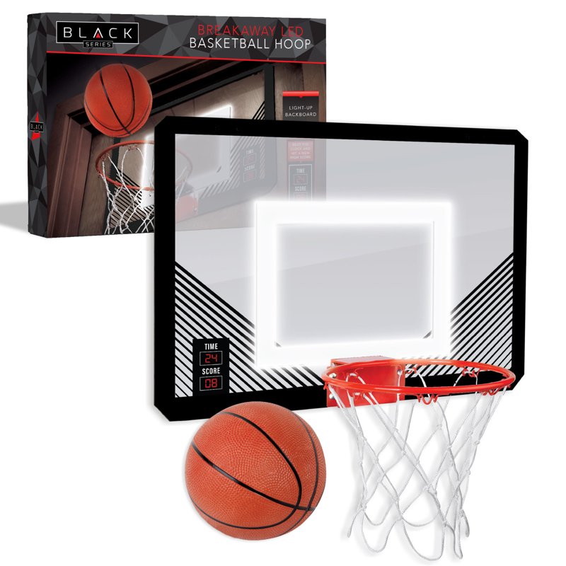 18 Inch LED Light-Up Basketball Hoop with Mini Ball - Indoor & Outdoor Play