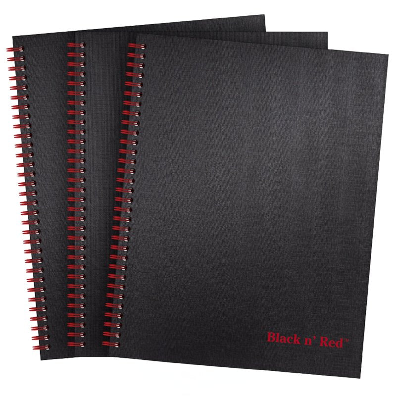 Black Hardcover Business Notebook Pack - Twin Wire, 70 Sheets, 11x8.5"