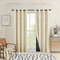 Blackout Curtain Set with Black Lining for Light & Noise Blocking - Thermal Insulating Window Drapes