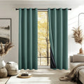 Blackout Curtain Set with Black Lining for Light Blocking & Noise Reduction - Thermal Insulating Window Drapes