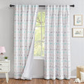 Blackout Curtains 52 x 84 Inches Pack of 2 with Sheer Pom Pom Double Layer