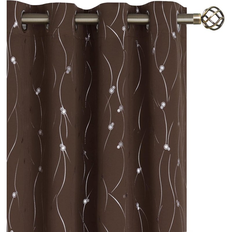 Blackout Curtains 63 Inch Length Grommet Room Darkening Window Drapes - Insulated & Decorative