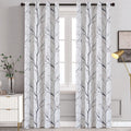 Blackout Curtains 84 Inch Length - Branches Print Thermal Insulated Drapes