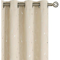 Blackout Curtains 95 Inch Length Set - Insulated Wave Line & Dots Design for Bedroom