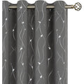 Blackout Thermal Insulated Grommet Window Curtains - Dark Grey, 2 Panels