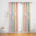 Kids Blackout Curtain with Star Cutouts & Double Layer Design - Whimsical Girls Room Decor