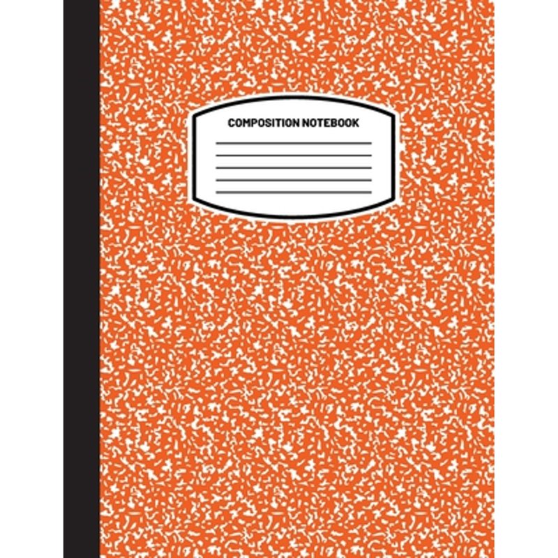 Wide Rule Composition Notebook - 8.5x11 Inches, Orange Cover, 100 Sheets