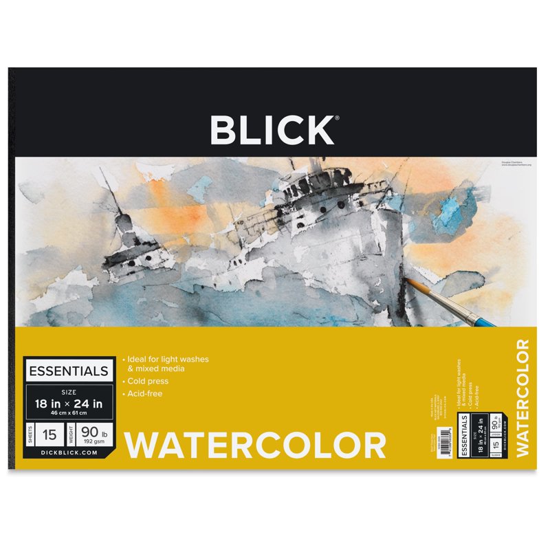 Watercolor Pad 18x24 Inch - 15 Sheets, 90 lb Acid-Free Art Paper for Beginners