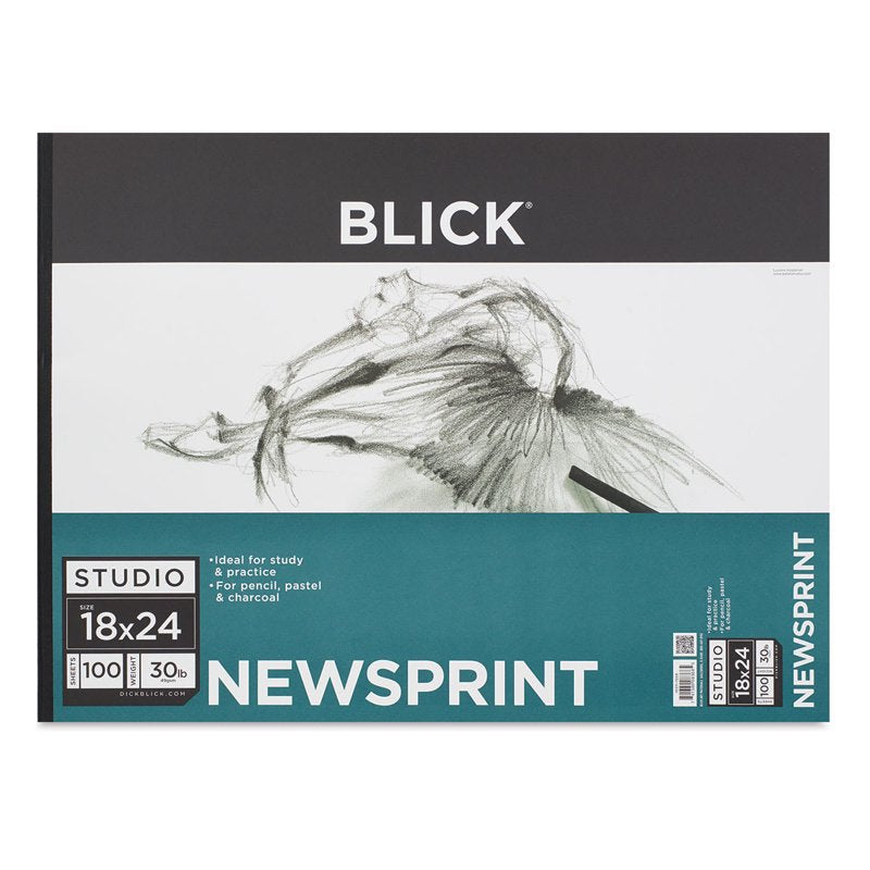 Newsprint Drawing Pad 18x24 Inches - 100 Sheets for Sketching & Practice