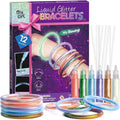 Glow-in-The-Dark Glitter Bracelets Craft Kit for Kids - Make 12 Jewelry Sets
