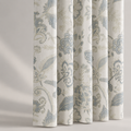 Blackout Jacobean Floral Pleated Curtains 84 Inch Long Set of 2