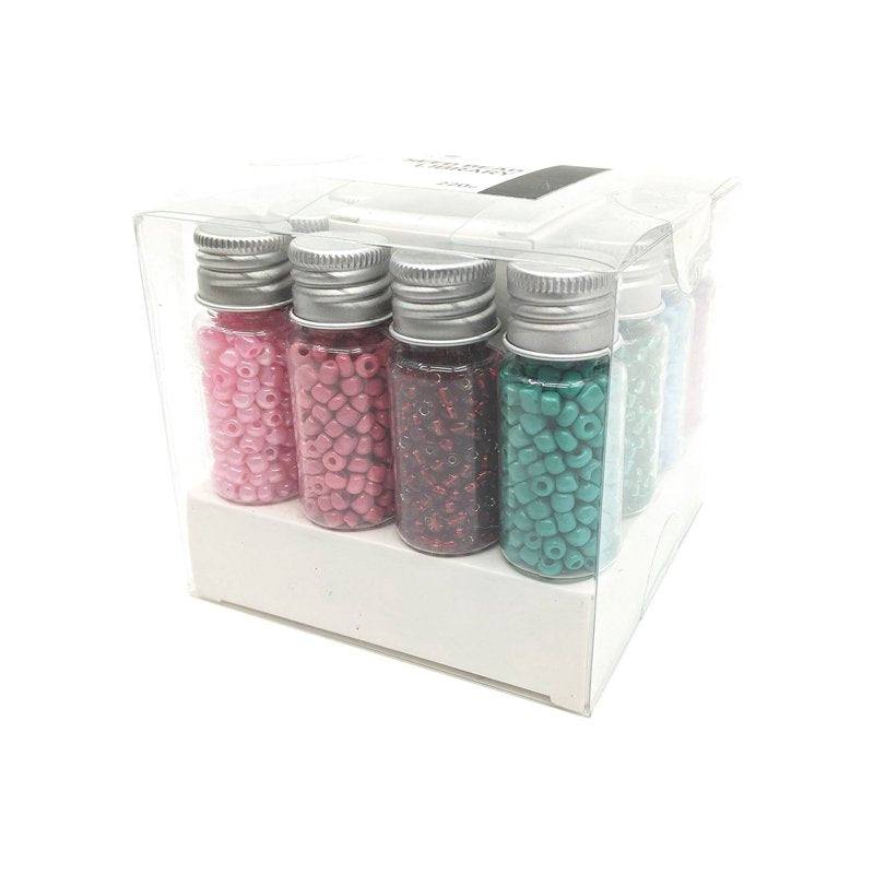 Rainbow Glass Seed Bead Mix for Jewelry Making - 12-Piece Set