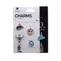 Western Charm Beads Set - Silver Turquoise Jewelry Making 8 Pcs