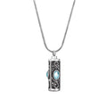 Stainless Steel Cremation Necklace with Rhinestones - Keepsake Pendant for Ashes, Purple & Blue Variants