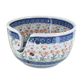 Ceramic Yarn Bowl with Polish Pottery Pattern - Handcrafted Knitting & Crocheting Accessory