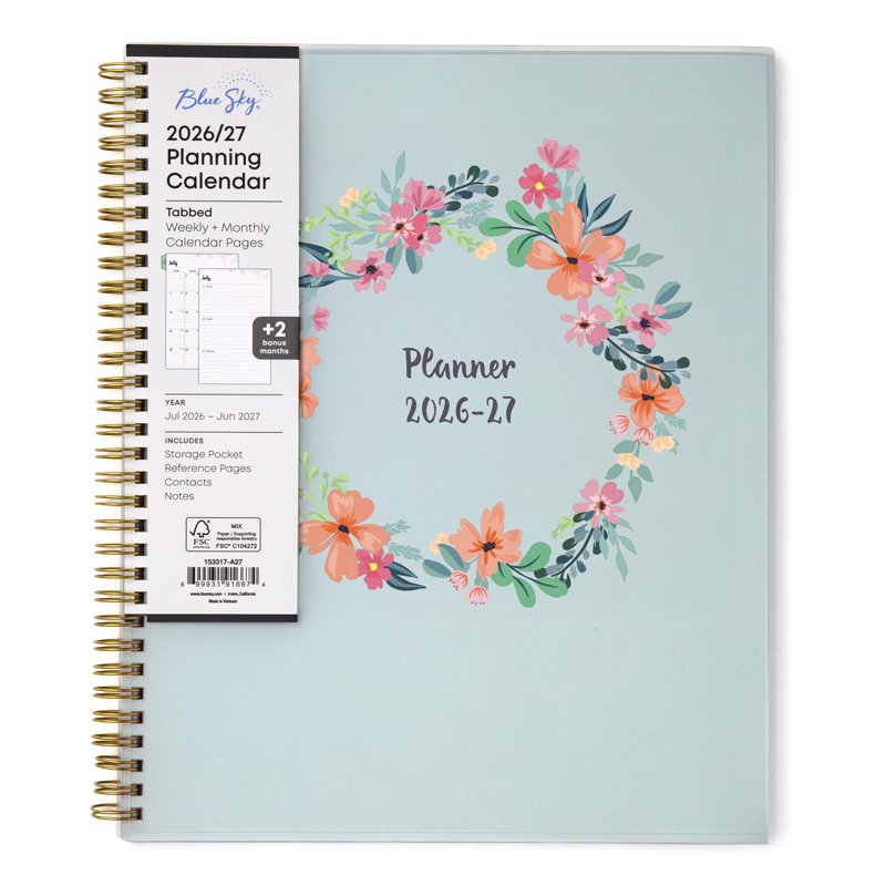 Academic Year Planner Calendar 2026-2027 - Weekly & Monthly Organizer, 8.5x11 with Laminated Tabs