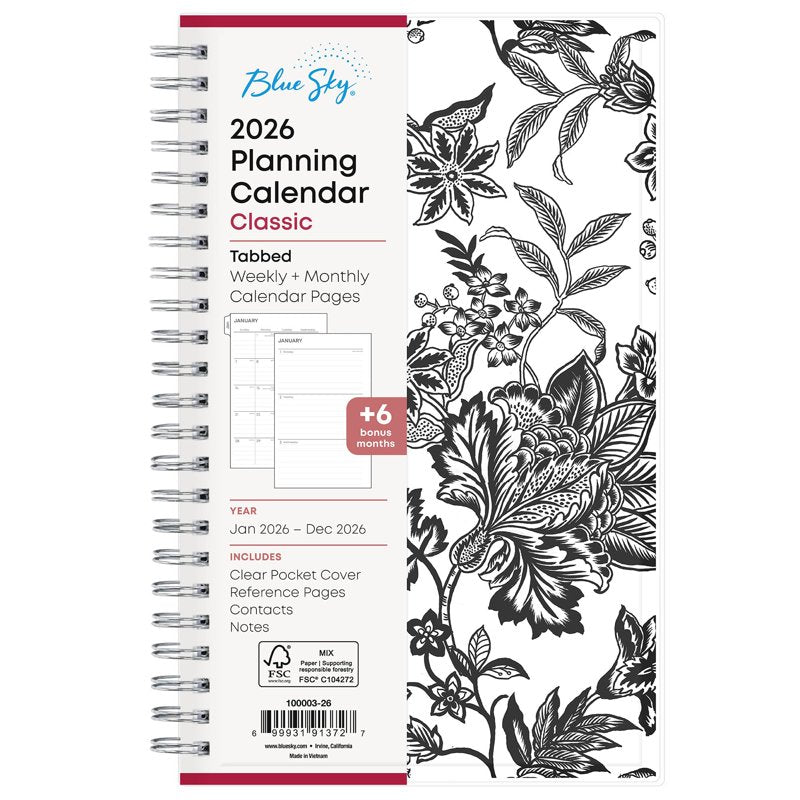 2026 Weekly Monthly Planner Calendar 5 x 8 Inch with Clear Pocket Cover
