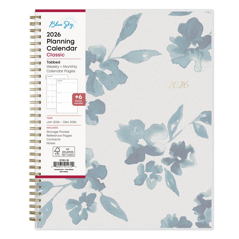 2026 Weekly & Monthly Planner Calendar | 8.5 x 11, Flexible Cover, Laminated Tabs