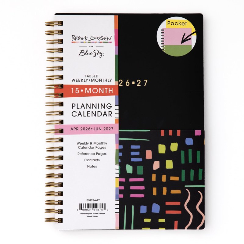Academic Year Planner Calendar 15 Months Weekly & Monthly With Zip Pouch