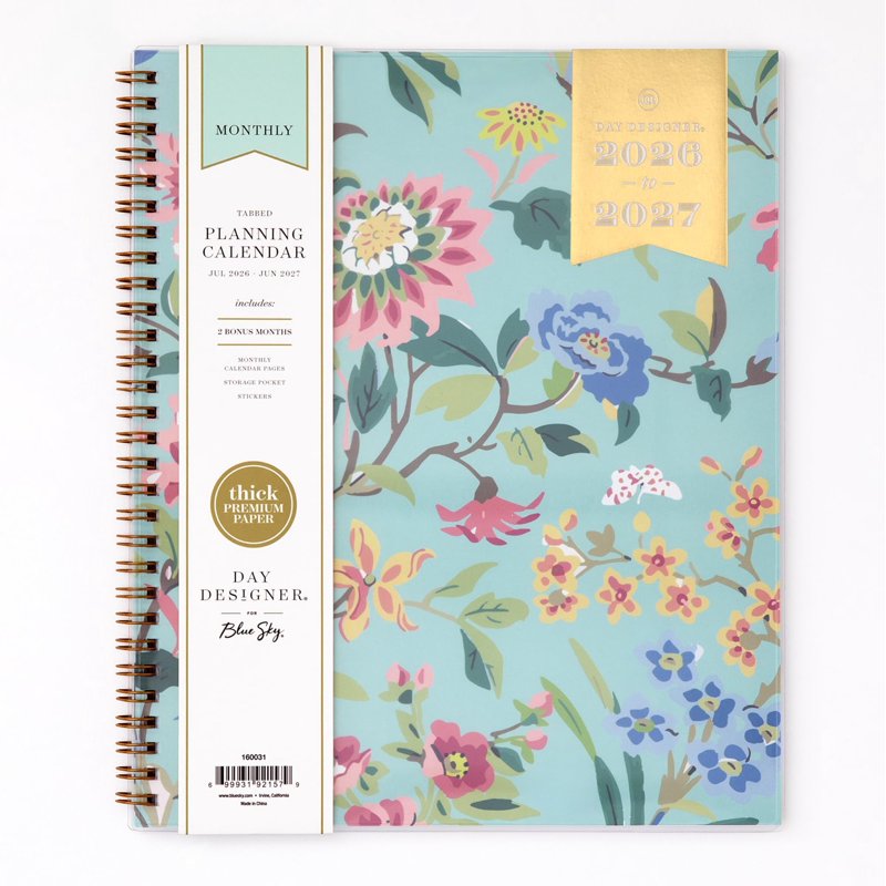 Academic Year Monthly Planner Calendar 2026-2027, 8x10 Inch, Flexible Cover, Wirebound, Laminated Tabs
