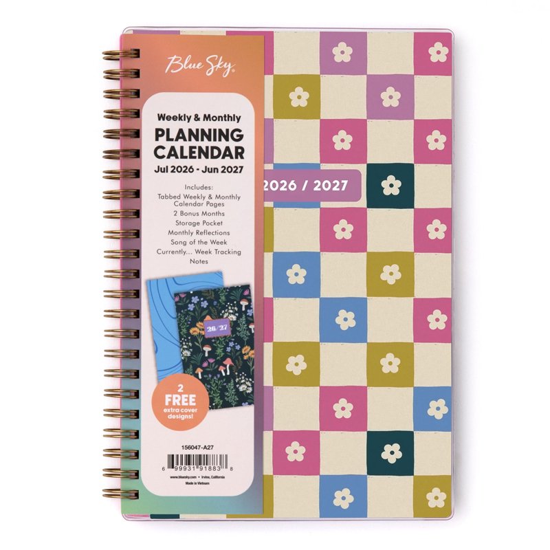 Academic Year Planner 2026-2027 | 5x8 Inch Weekly & Monthly Organizer with Interchangeable Cover