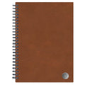 Tan Faux Leather Notebook 5.75x8.5 with Wire Binding, Travel-Friendly Journal