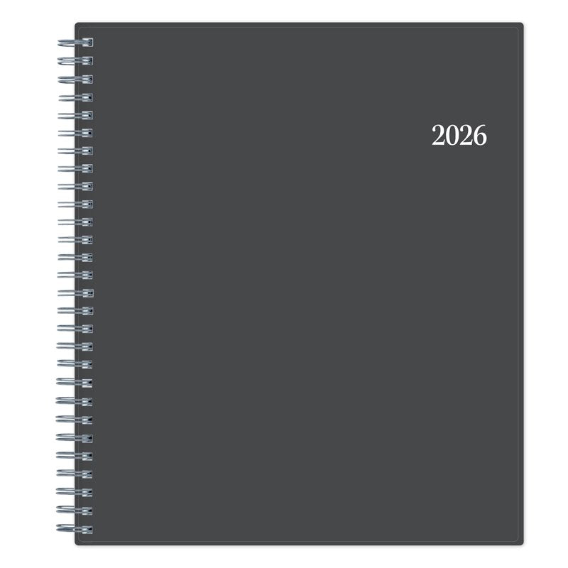 2026 Blue Sky Monthly Planner 8x10 Passages Charcoal Metallic