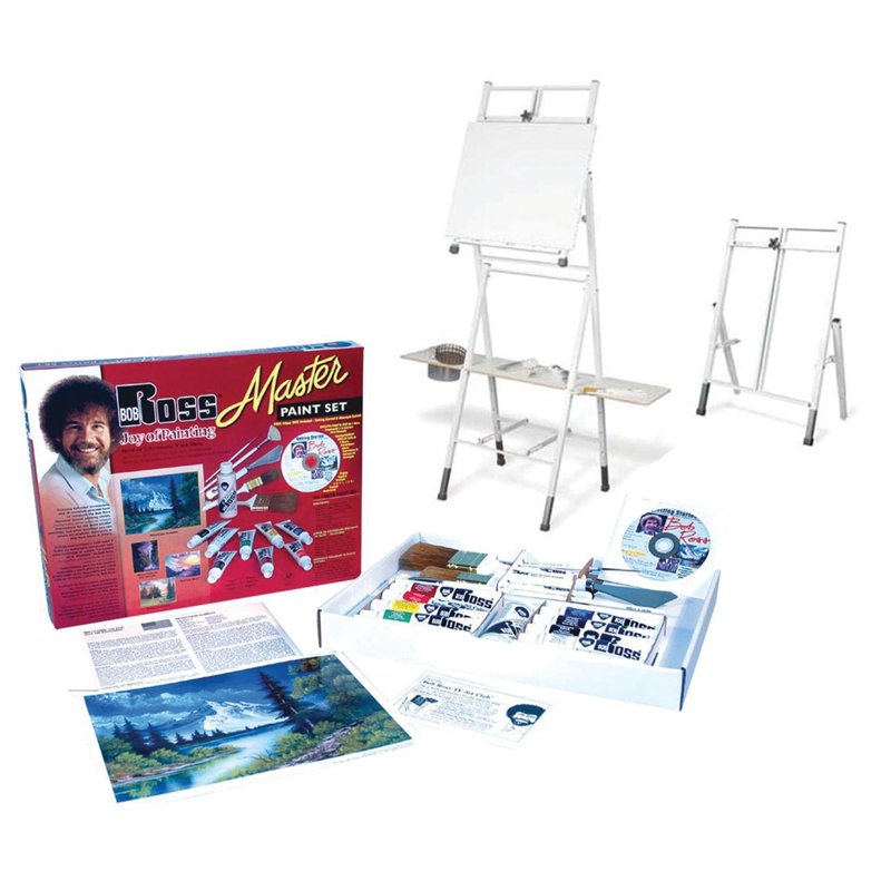 Bob Ross Oil Paint Set & 2-in-1 Studio Easel – Landscape Painting Kit