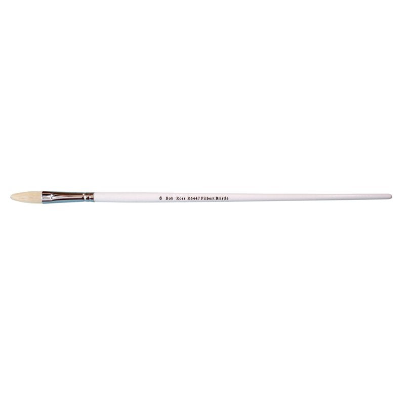 Bob Ross Oil Filbert Brush #6 Natural Hog Bristle For Oil Painting