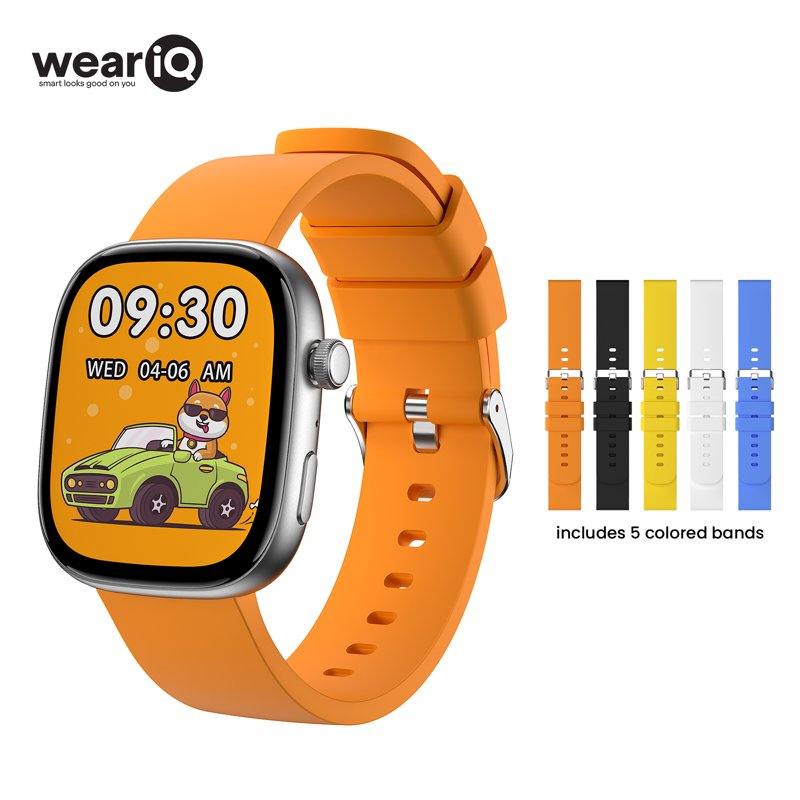 Kids Smart Watch with 5 Color Straps, 1.75-Inch Touch Screen, Bluetooth Calling, Waterproof Fitness Tracker
