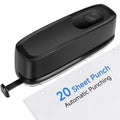 Electric 3-Hole Paper Puncher - 20-Sheet Capacity, Corded & Battery Operated, Office & Home Use