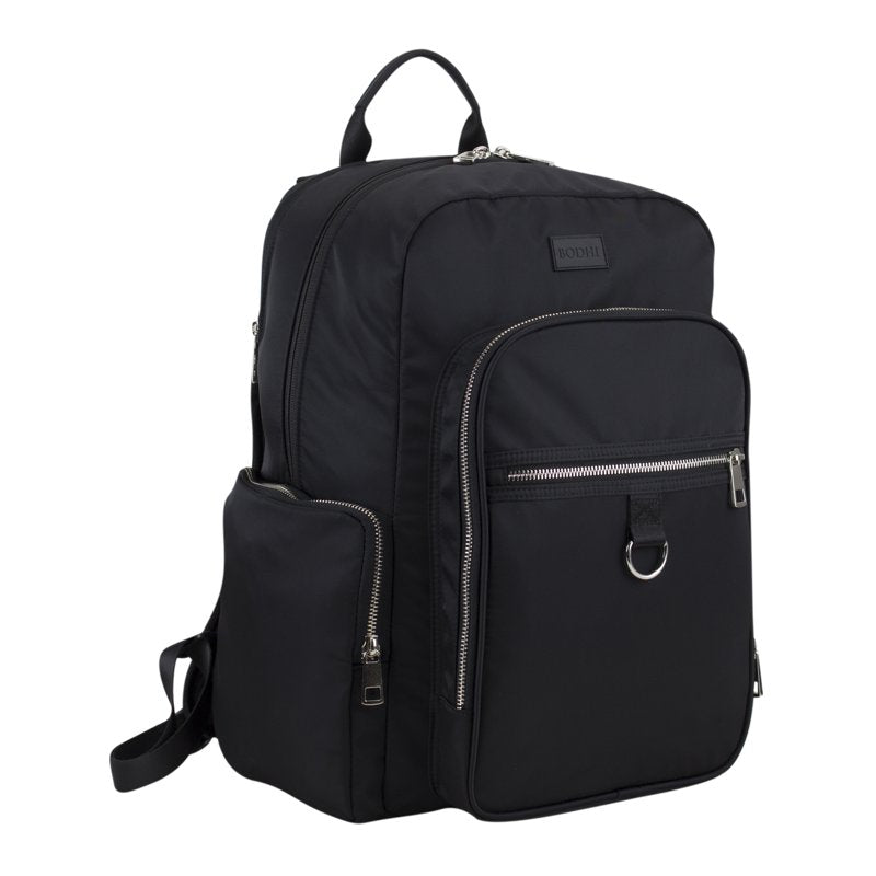 Essential Laptop Backpack with Trolley Sleeve - Black, Floral, Pink