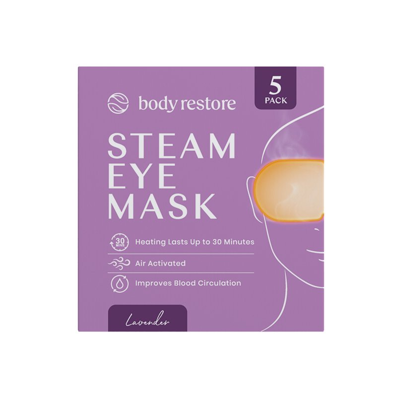 Self Heating Disposable Eye Mask for Relaxation and Eye Comfort - Lavender, 5 Pack