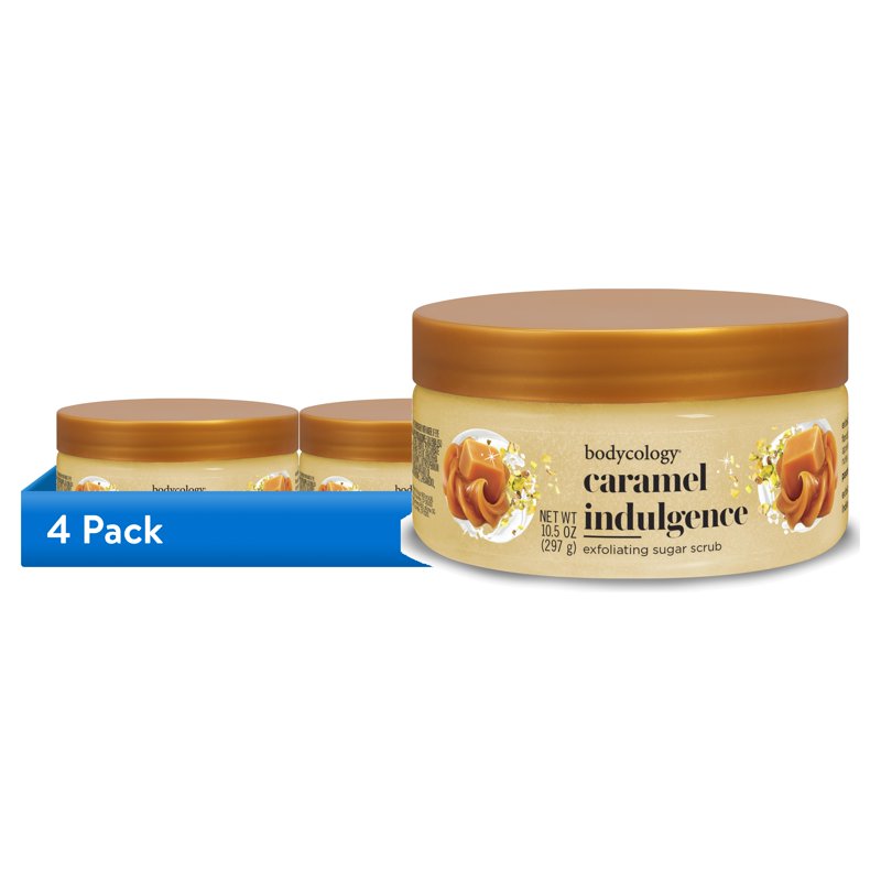 Bodycology Exfoliating Sugar Scrub Caramel Indulgence 4 Pack 10.5 oz