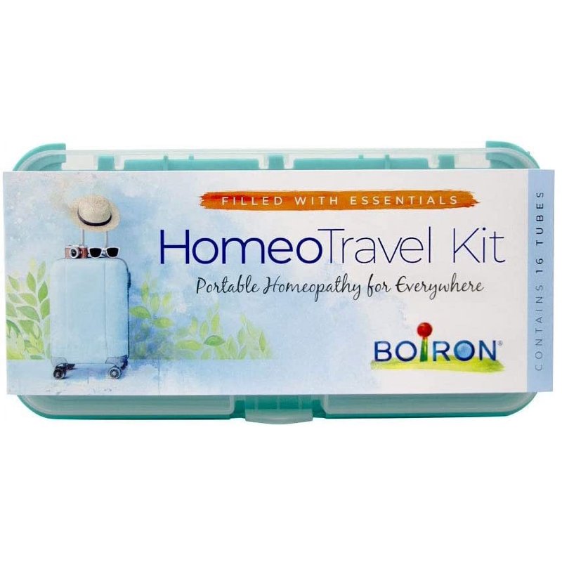 Travel First Aid Kit with Homeopathic Medicines - Portable Case, 16 Remedies