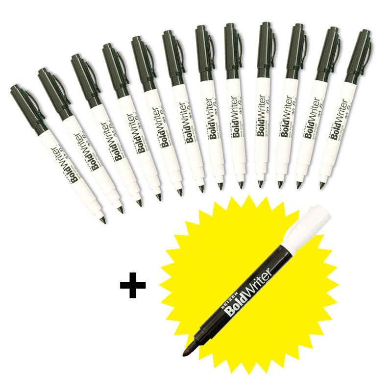 BoldWriter Pen Bundle - 12 Black 1.0mm & Free 60 Pen Ultra-Bold 2.0mm for Low Vision