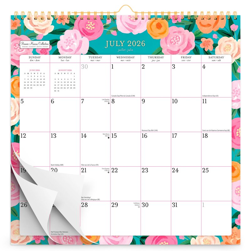 18-Month Square Wall & Desktop Calendar - Stylish Office Organizer