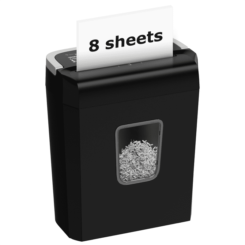 8-Sheet Cross Cut Paper Shredder for Home Office Security & Privacy