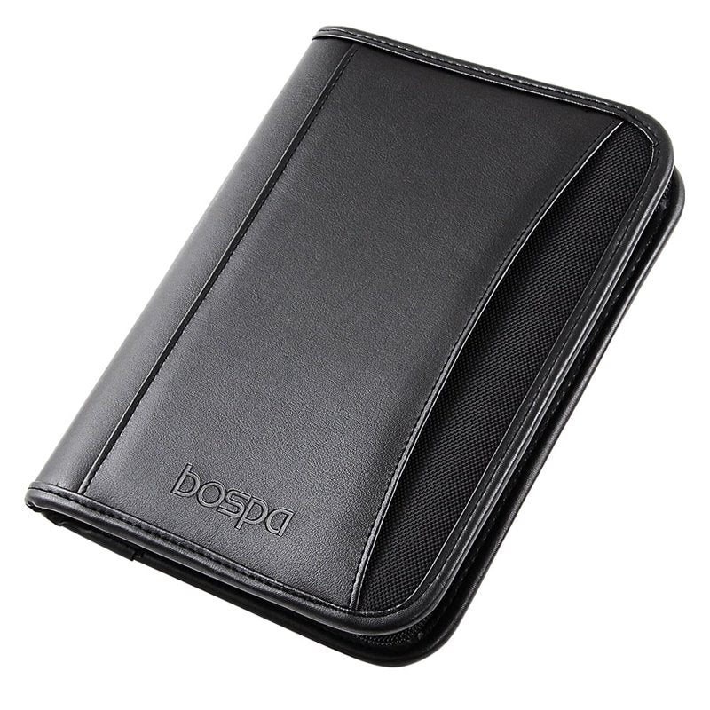 Leather Padfolio Portfolio Folder with Zippered Closure - 7x9.5 Inches
