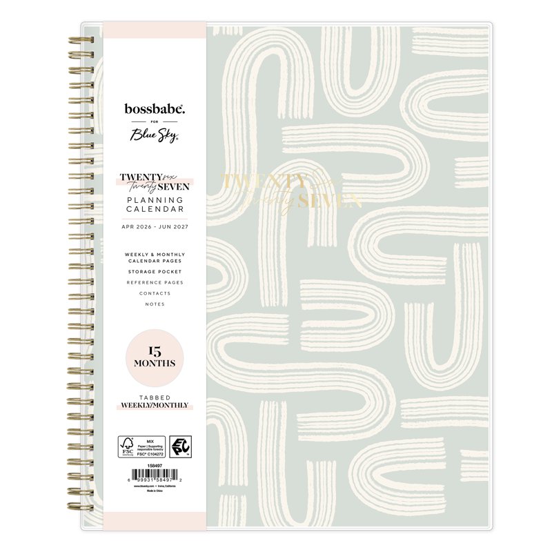 Blue Sky 15-Month Weekly & Monthly Planner 8.5x11 Ridley Mint April 2026–June 2027