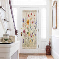 Botanical Floral Door Curtains with Tiebacks - Multi Size Options, 54x72 Inches