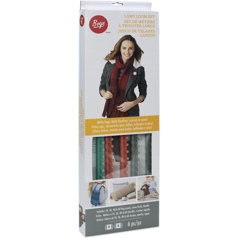 Kids Loom Set for Knitting & Crafting - 6-Piece Multicolor Looms with Hook & Needle