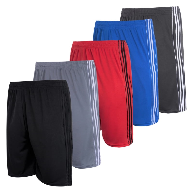 Boys' 5-Pack Mesh Athletic Basketball Shorts with Pockets - Performance Sportswear