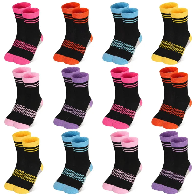 HycLes Boys Athletic Crew Socks 12 Pairs Aged 10-14 Years – Variation 03# Color 3