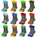 HYCLES Boys 7-10 Years Athletic Cushioned Crew Socks 12 Pairs - Color 01