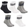 Kids Crew Socks 5 Pairs - Cotton Athletic Socks for Boys & Girls, All Sizes & Colors