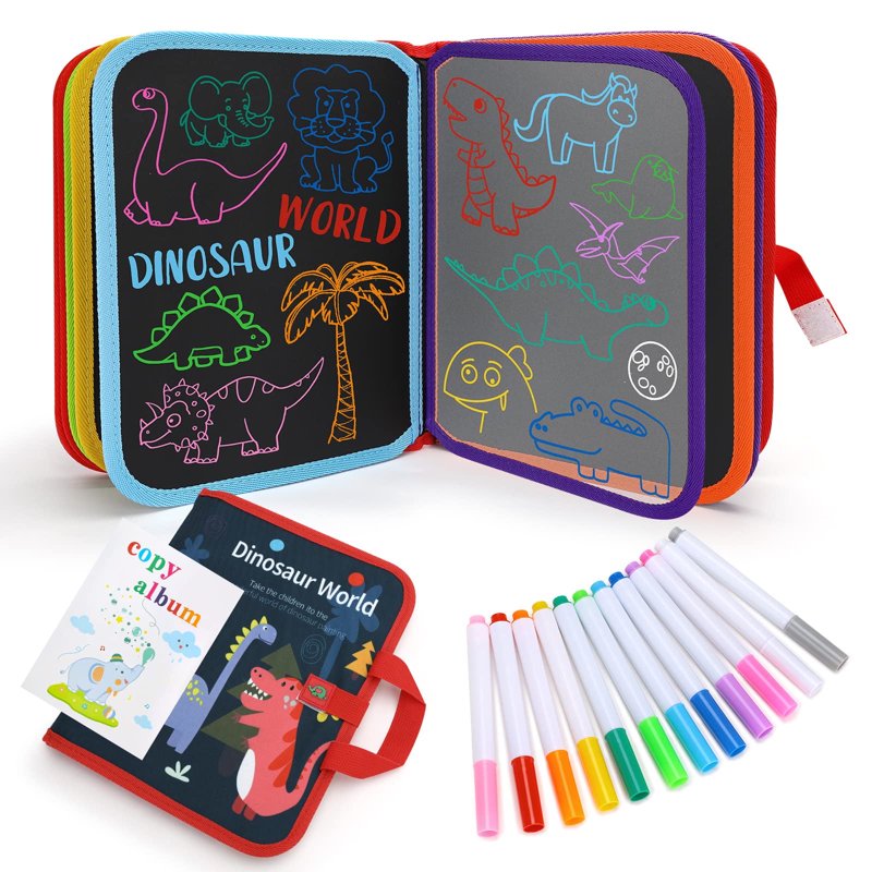 Kids Drawing & Graffiti Book Set for Ages 3-7 with Storage Bag - Reusable Art Toy