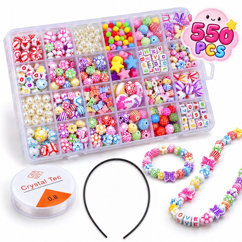 Rainbow Jewelry Making Kit for Bracelets, Necklaces & Accessories - DIY Craft Set